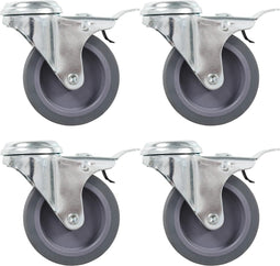 vidaXL - Zwenkwielen - met - boutgaten - en - dubbele - remmen - 4 - st - 75 - mm