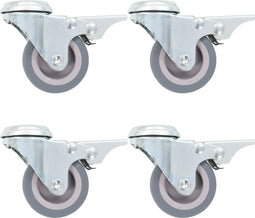 vidaXL - Zwenkwielen - met - boutgaten - en - dubbele - remmen - 4 - st - 50 - mm