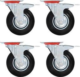 vidaXL - Zwenkwielen - met - dubbele - remmen - 4 - st - 125 - mm