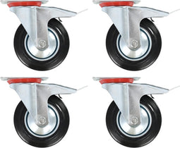 vidaXL - Zwenkwielen - met - dubbele - remmen - 4 - st - 160 - mm