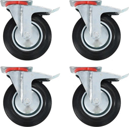vidaXL - Zwenkwielen - met - dubbele - remmen - 4 - st - 200 - mm