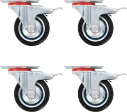 vidaXL - Zwenkwielen - met - dubbele - remmen - 4 - st - 75 - mm