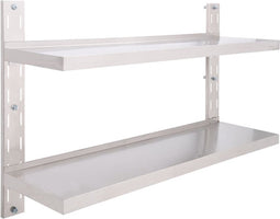 vidaXL - Zwevend - schap - 2-laags - 120x30 - cm - roestvrij - staal