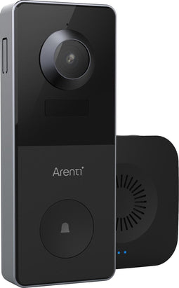 Videodeurbel Arenti VBELL1 - Slimme Wifi Video Deurbel Draadloos - 2K Ultra HD - 145 kijkhoek - Nachtvisie - Zwart - Videodeurbel - Werkt Op Batterijen - Bewegingsmelder - Geen Betaald Abbonement