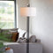 Atmooz - Vloerlamp Belford - Staande Lamp - Stalamp - Woonkamer - Zwart en witte kap - Hoogte 168cm - Metaal