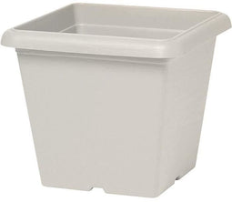 Vierkante bloempot - GARDEN ID - Teramo witte steen - 40 x 35 cm - Krasbestendig - Steeneffect - Met gaten
