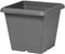 Vierkante bloempot - GARDEN ID - Teramo zwart-antraciet - 40 x 35 cm - Krasbestendig - Steeneffect - Met gaten