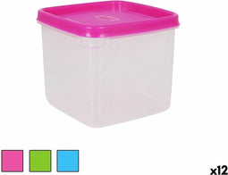 Vierkante Lunchtrommel met Deksel 750 ml Vierkant 12 x 12 x 10 cm (12 Stuks)