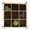 Vierkante meter tuin - hout - inclusief worteldoek - 9 vakken - moestuin - 100x100x20 cm