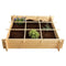 Vierkante meter tuin - hout - inclusief worteldoek - 9 vakken - moestuin - 100x100x20 cm
