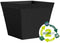 Vierkante pot - GARDEN ID - Green Care Impact Zwart-Anth - 29 x 26 cm - 10 jaar garantie - 100% gerecycled - UV-/gelbestendig