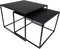 Vierkante Salontafel - 55x55x42/50x50x37 cm - Zwart - Metaal - Set van 2