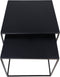 Vierkante Salontafel - 55x55x42/50x50x37 cm - Zwart - Metaal - Set van 2
