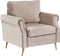 VIETAS - Fauteuil - Beige - Fluweel
