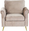 VIETAS - Fauteuil - Beige - Fluweel