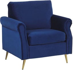 VIETAS - Fauteuil - Blauw - Fluweel