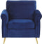 VIETAS - Fauteuil - Blauw - Fluweel