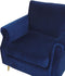 VIETAS - Fauteuil - Blauw - Fluweel