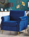 VIETAS - Fauteuil - Blauw - Fluweel