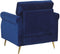 VIETAS - Fauteuil - Blauw - Fluweel