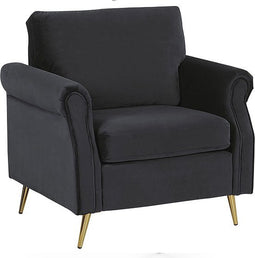 VIETAS - Fauteuil - Zwart - Fluweel