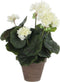 Mica Decorations Geranium Kunstplant in Bloempot Stan - H34 x Ø20 cm - Crème