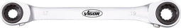 Vigor V2705 Dubbele ratelringsleutel Sleutelbreedte (metrisch) (alleen voor ADT) 10 - 19 mm