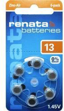 Renata Knoopcel ZA13 1.4 V 6 stuk(s) 305 mAh Zink-lucht Hearing Aid PR48