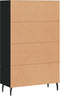 vidaXL - Hoge - kast - 69,5x31x115 - cm - bewerkt - hout - zwart