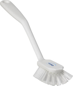 Vikan Afwasborstel 42375 met Schraprand - 28 cm - Wit - Geschikt voor de kleine Vaat - Onverslijtbaar - Bestand tegen Kokend heet wateram