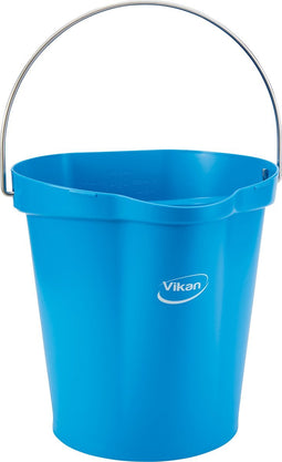 Vikan Emmer 56863 - 12 Liter - Blauw - Stevige Emmer - Chemicaliën bestendig - Maximaal 100°C - Geschikt voor Voedselverwerking en Schoonmaakwerkzaamheden