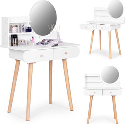 Viking Choice - Kaptafel - met spiegel - 80x40x122 cm - wit