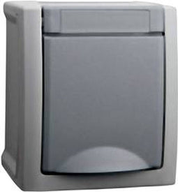 VIKO 90591008-DE Pacific Wandcontactdoos met randaarde spatwaterdicht Grijs