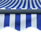 vidaXL - Luifel - handmatig - uittrekbaar - met - LED - 350x250 - cm - blauw - en - wit