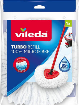 Vileda Turbo Classic 100% microfibre Vervanging - 1 per verpakking - Geschikt voor alle centrifugesystemen van Vileda - Voor harde vloeren