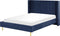 VILETTE - Tweepersoonsbed - Blauw - 140 x 200 cm - Fluweel