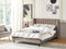 VILETTE - Tweepersoonsbed - Taupe - 140 x 200 cm - Fluweel