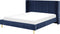 VILLETTE - Tweepersoonsbed - Blauw - 180 x 200 cm - Fluweel