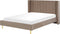 VILLETTE - Tweepersoonsbed - Taupe - 160 x 200 cm - Fluweel