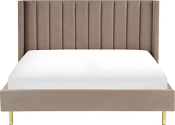 VILLETTE - Tweepersoonsbed - Taupe - 180 x 200 cm - Fluweel