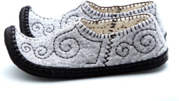 Vilten damesslof Jak Colour:Grijs/ Ecru Size:37