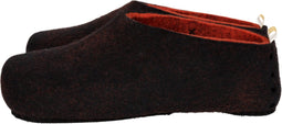 Vilten herenslof Perforated red Colour:Zwart/ Rood Size:42