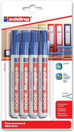 Viltstift edding 3000 rond 1.5-3mm blauw | 10 stuks