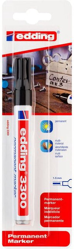 Viltstift edding 3300 schuin 1-5mm blist1 zwart | 10 stuks
