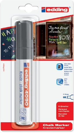 Viltstift edding 4090 window schuin zwart 4-15mm op blister | 6 stuks