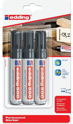 Viltstift edding 500 schuin 2-7mm zwart | 6 stuks