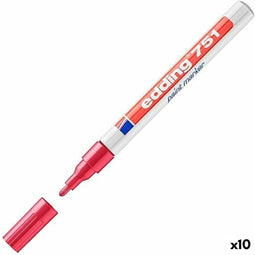 Viltstift edding 751 lak rond 1-2mm rood | Omdoos a 10 stuk | 10 stuks