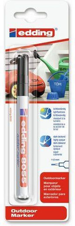 Viltstift edding 8055 outdoor 1-2mm blist1 zwart | 5 stuks