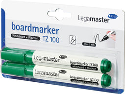 Viltstift Legamaster TZ100 whiteboard rond groen 1.5-3mm 2st