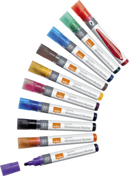 Viltstift nobo whiteboard liquid rond ass 3mm | 12 stuks